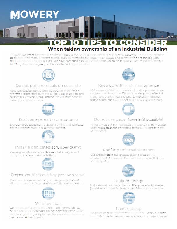 top 10 tips to consider when taking ownership of industrial building